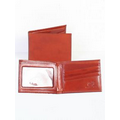 Italian Leather Slim Billfold Wallet w/ ID Window